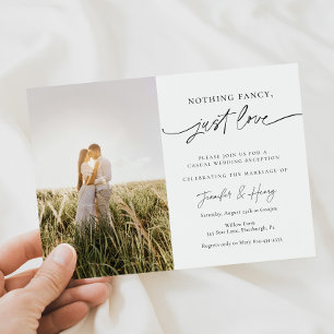 Nothing Fancy Just Love Wedding Reception Invitation