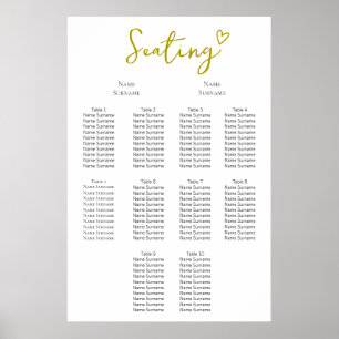 Nothing Fancy Just Love Wedding Seating Plan Poster
