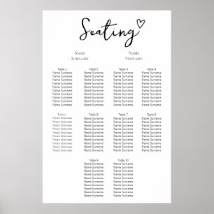 Nothing Fancy Just Love Wedding Seating Plan Poster