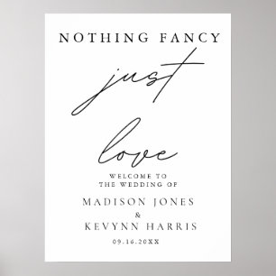 Nothing Fancy Just Love Wedding  Sign