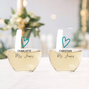 Nothing Fancy Just Love Wedding Stemless Wine Glass