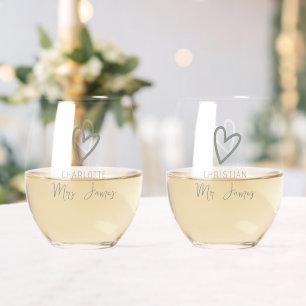 Nothing Fancy Just Love Wedding Stemless Wine Glass
