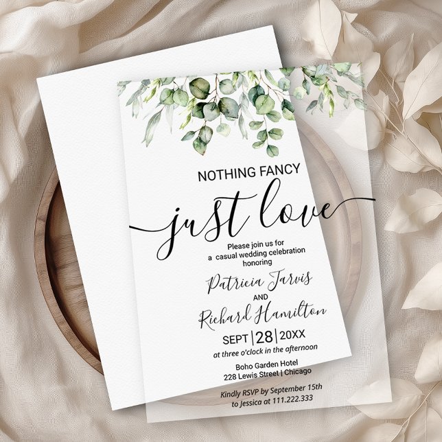 Nothing Fancy Just Love Wedding Vellum Invitations (Creator Uploaded)