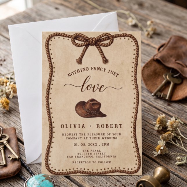 Nothing fancy just love Western Cowboy Wedding Invitation (Creator Uploaded)