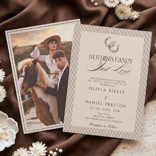 Nothing Fancy Just Love Western Photo Wedding Invitation