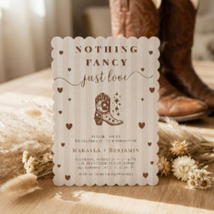 Nothing Fancy Just Love Western Rustic Wedding Invitation