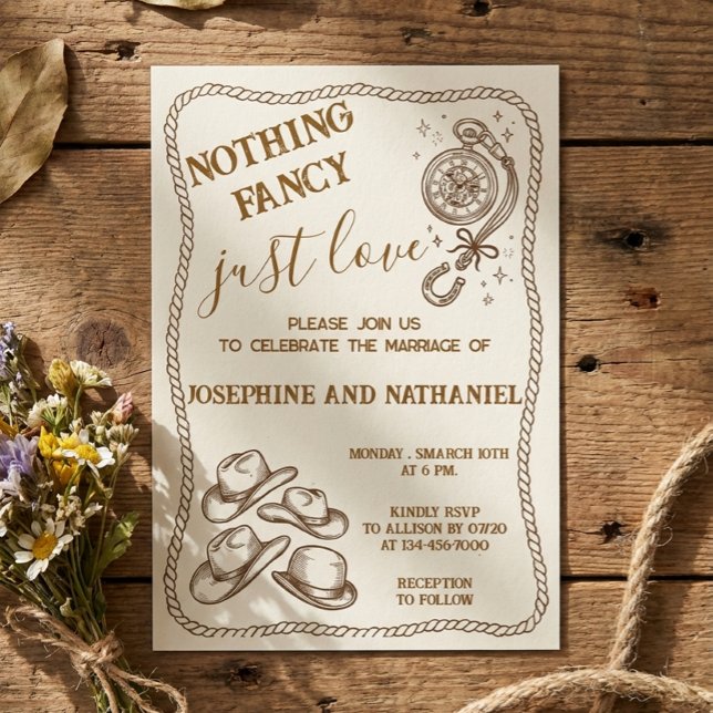 Nothing Fancy Just Love Western Wedding Invitation (Creator Uploaded)