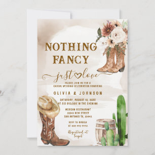 Nothing Fancy Just Love Western Wedding Invitation
