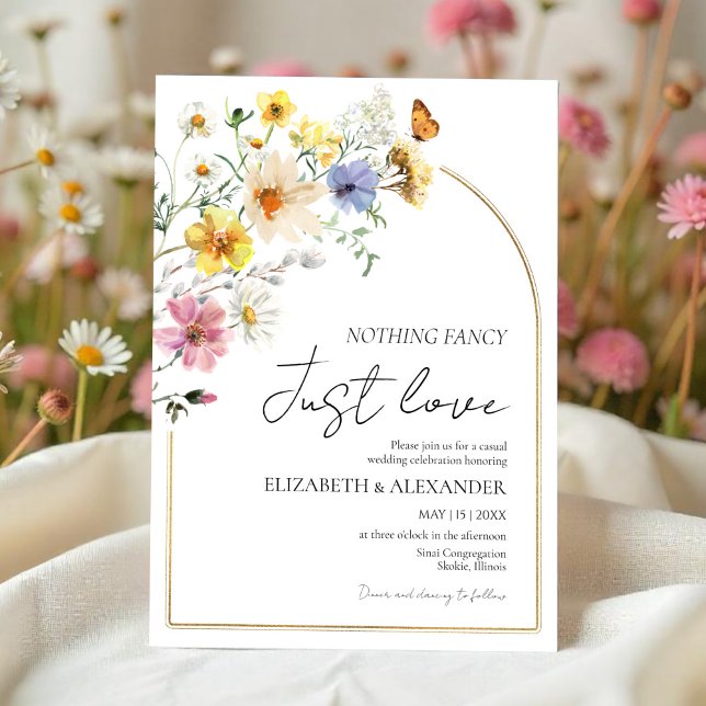  Nothing Fancy Just Love | Wildflower Boho Wedding Invitation (Creator Uploaded)