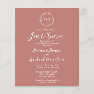 Nothing Fancy Monogram Budget Wedding Invitations