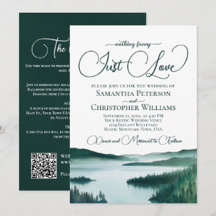 Nothing Fancy Rustic Lake QR Code Wedding  Invitation