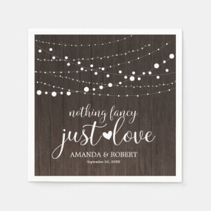 Nothing Fancy Rustic String Lights Wedding Napkin