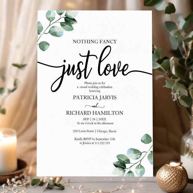Nothing Fancy Wedding Greenery Budget Invitations (Creator Uploaded)