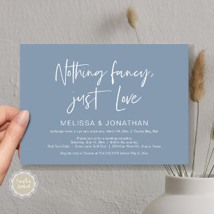 Nothing Fncy' Just Love, Wedding Elopement Party Invitation