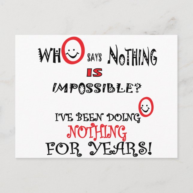 NOTHING FUN GIFT POSTCARD (Front)