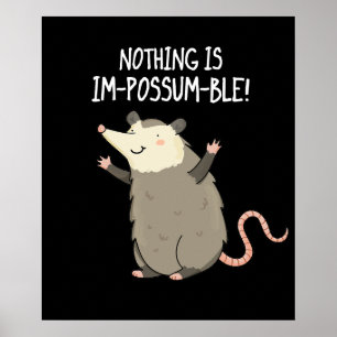 Nothing Is Im-possum-ble Positive Possum Pun  Poster