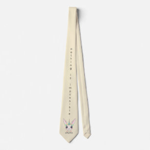 "nothing is impossible" funny unicorn rabbit tie