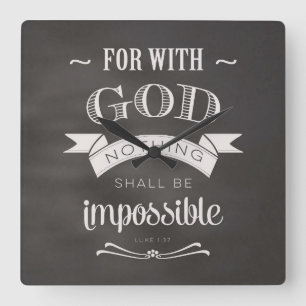 Nothing Is Impossible Square Wall Clock