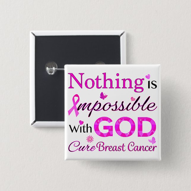 Nothing is Impossible With GOD 15 Cm Square Badge (Front & Back)