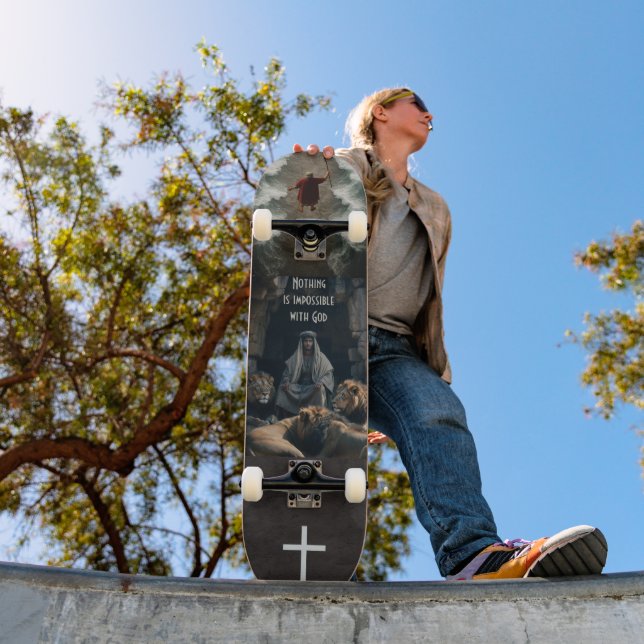 Nothing is Impossible with God Skateboard (Outdoor 1)