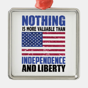 Nothing is more valuable than Independence and lib Metal Tree Decoration