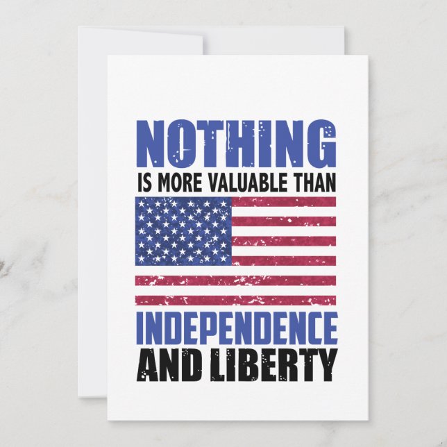 Nothing is more valuable than Independence and lib Save The Date (Front)