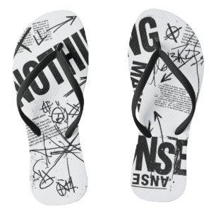 NOTHING MAKES SENSE Brutalist Anti Design Statem Jandals