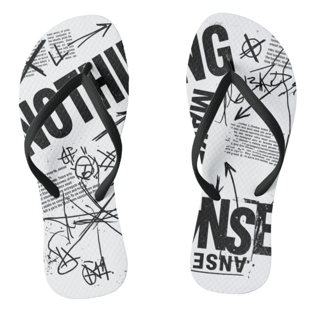 NOTHING MAKES SENSE | Brutalist Anti Design Statem Jandals (Footbed)