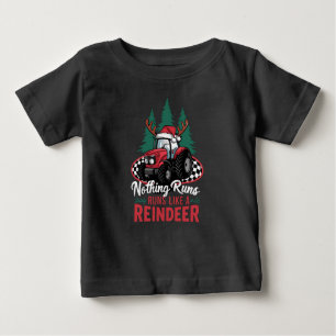 Nothing Runs Like A Reindeer Christmas Tractor Baby T-Shirt