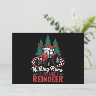 Nothing Runs Like A Reindeer Christmas Tractor Holiday Card