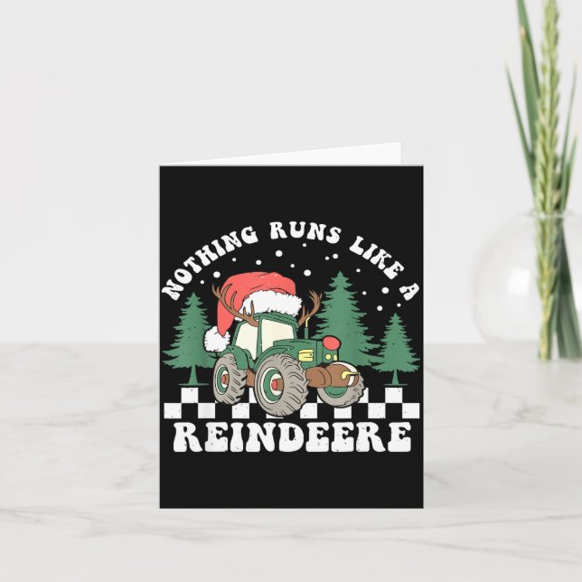 Nothing Runs Like A Reindeer Funny Christmas Famil Card (Front)
