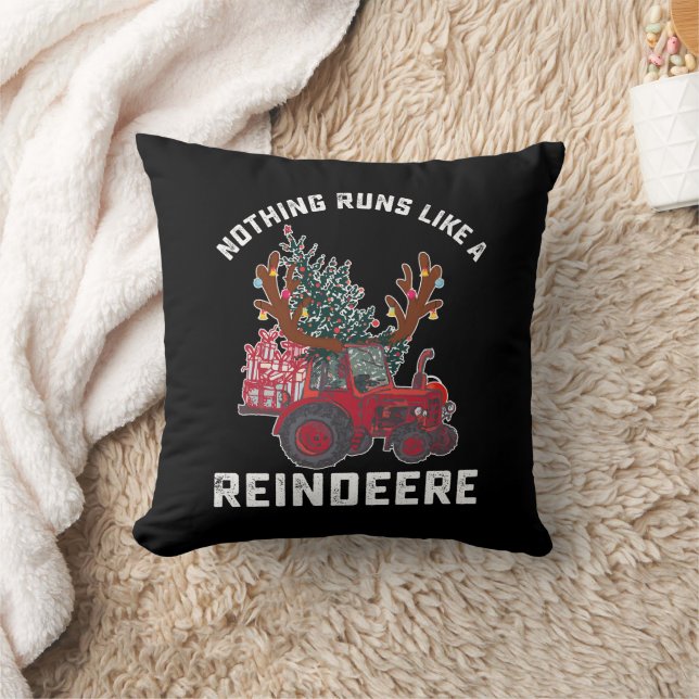Nothing Runs Like A Reindeere Tractor Reindeer Cushion (Blanket)