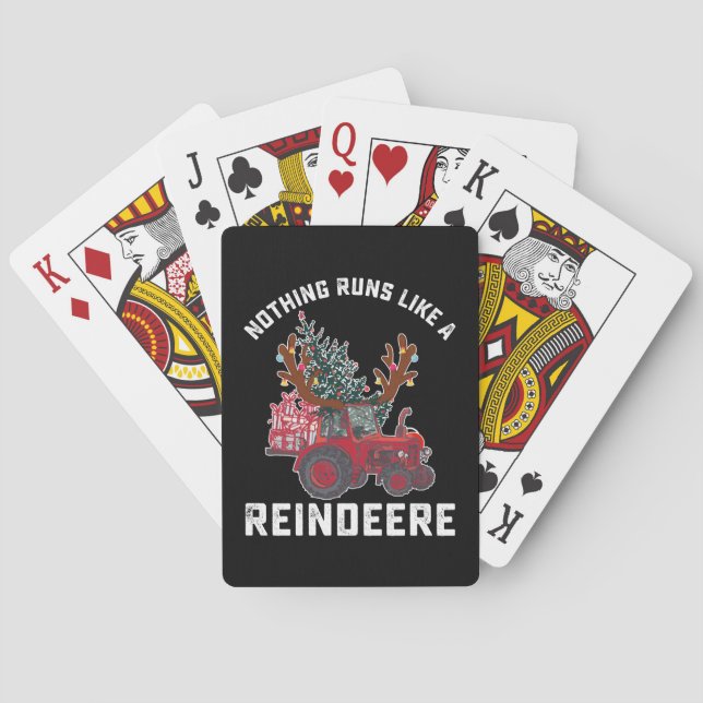 Nothing Runs Like A Reindeere Tractor Reindeer Playing Cards (Back)