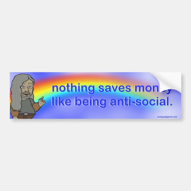 nothing saves money... bumper sticker (Front)