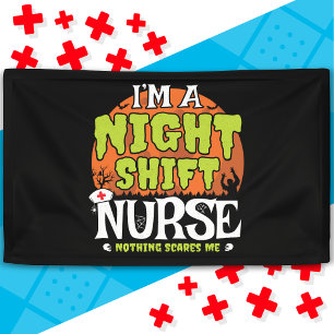Nothing Scares Funny Halloween Night Shift Nurse Banner