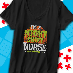 Nothing Scares Funny Halloween Night Shift Nurse T-Shirt