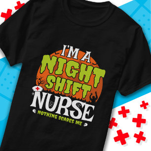 Nothing Scares Funny Halloween Night Shift Nurse T-Shirt