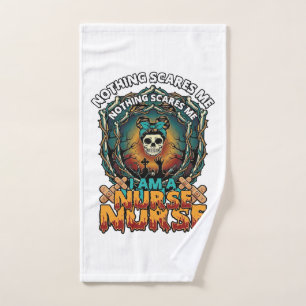 Nothing Scares Me Nurse Halloween Skull Syringe St Hand Towel