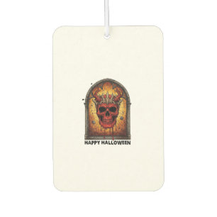 Nothing Scares Me Red Horned Skull Spider Web Hall Car Air Freshener