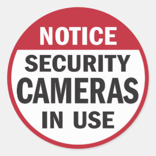 Notice: Security Cameras in Use sticker