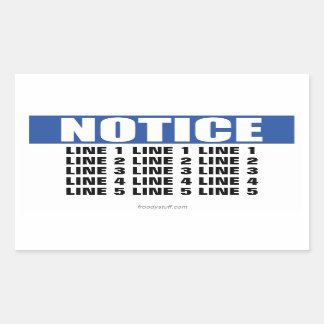 Notice Sign (max 5 lines) Rectangular Sticker