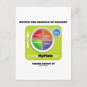 Notice The Absence Of Dessert Think About It Postcard