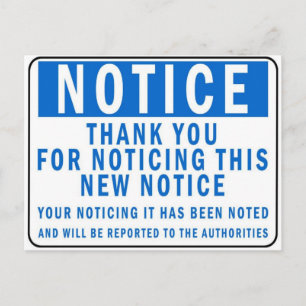 Notice the Notice Postcard