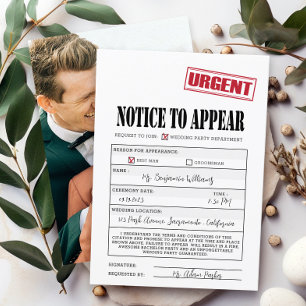 Notice To Appear Best Man Fun Proposal