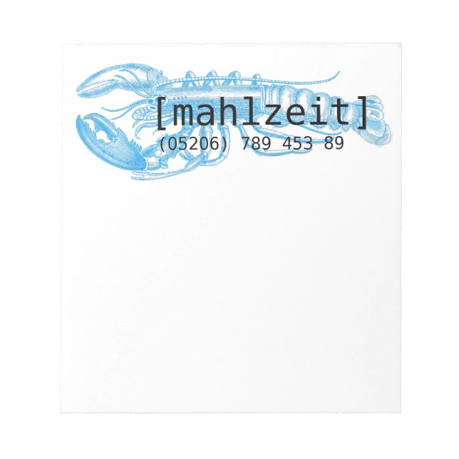Notizkarten für Restaurants Notepad (Front)