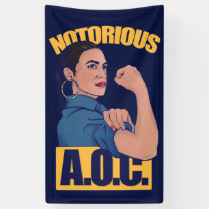 Notorious AOC alexandria ocasio cortez retro rosie Banner