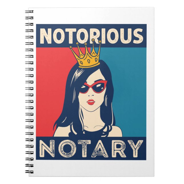 Notorious Notary Public Funny Parody Notebook (Front)