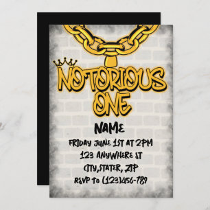 Notorious One 1st Birthday Invitation 