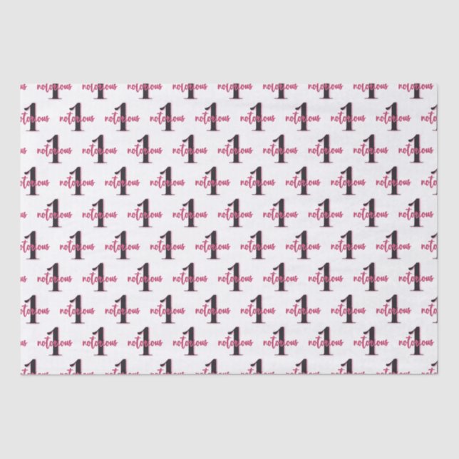  Notorious One | Pink 90's Hip Hop 1st Birthday Tissue Paper (Front)