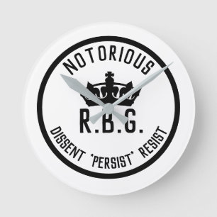 Notorious RBG Dissent Persist Resist Round Clock